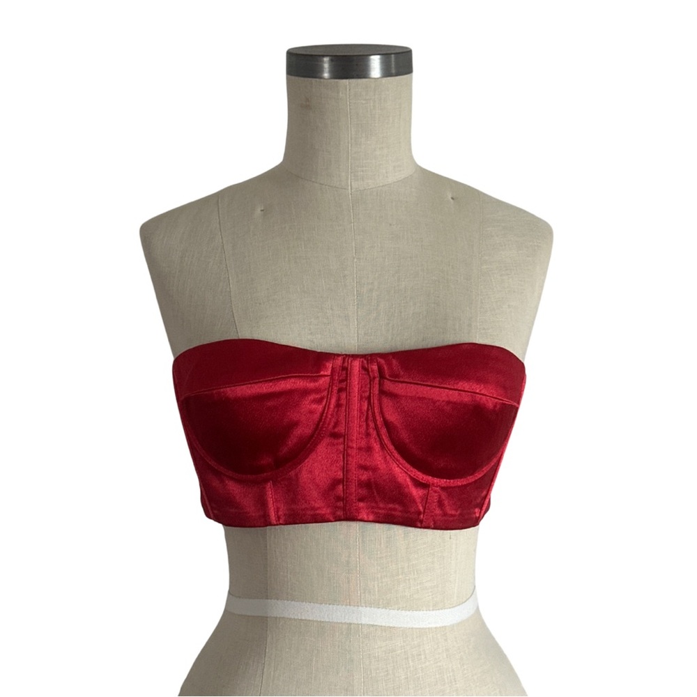 Revolve Bronx & Banco Hot Pink Satin Bustier - size S/4